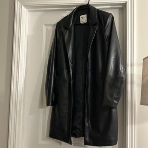 Abercrombie vegan leather coat
